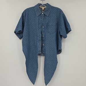 Michael Kors Casual Blue Button Down Shirt Size XS